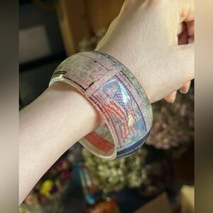 Handmade Newspaper Resin Bracelet